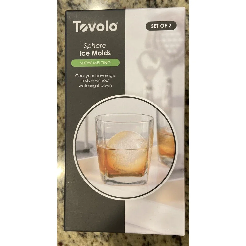 Tovolo Round Sphere Ice Molds, Stackable, Slow Melting, Set of 2, New In Box